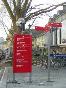 Fußgänger-Wegweiser in Bonn